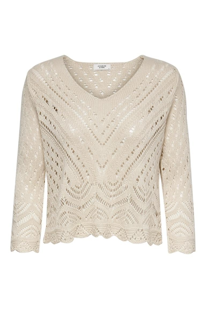 JDYNEW SUN 3/4 CROPPED PULLOVER KNT 15212788 Tapioca